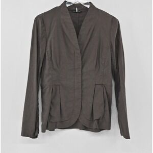 EILEEN FISHER Jacket Womens Size S Gray‎ Linen Blend Full Zip Minimalist Career
